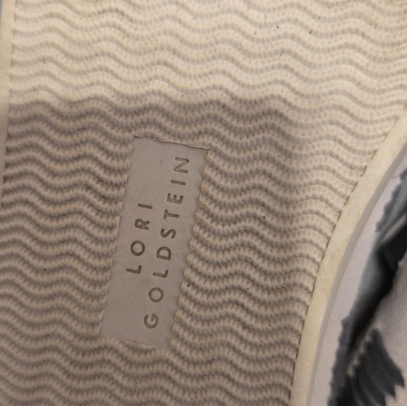 Lori Goldstein White & Gray Suede Leather Braided Slip On Li-Baize Sneakers 8.5 - Picture 8 of 10